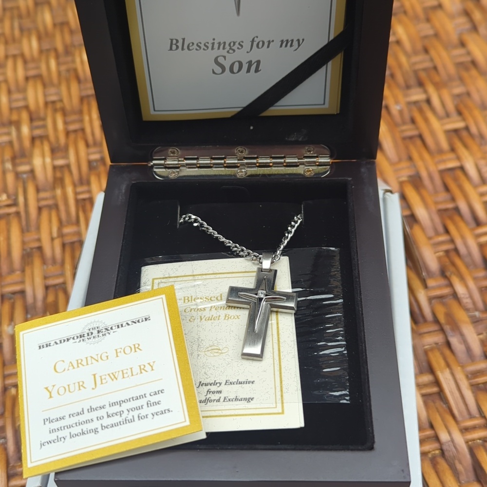 Cross Necklace "Blessings For My Son". - Picture 2 of 6